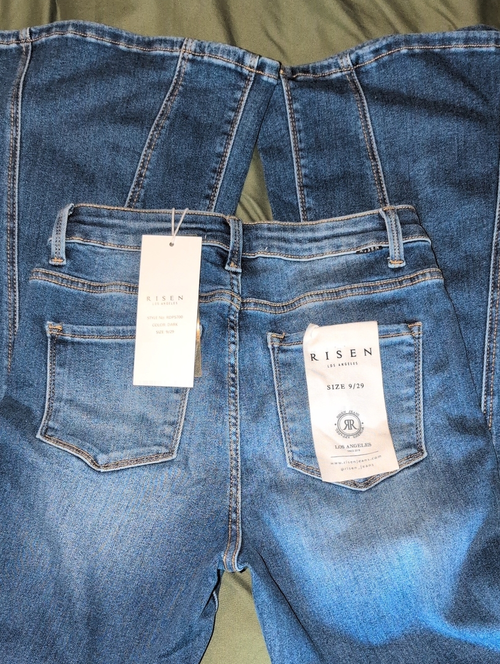 Risen High-Rise Women's Jeans in Medium Blue Denim